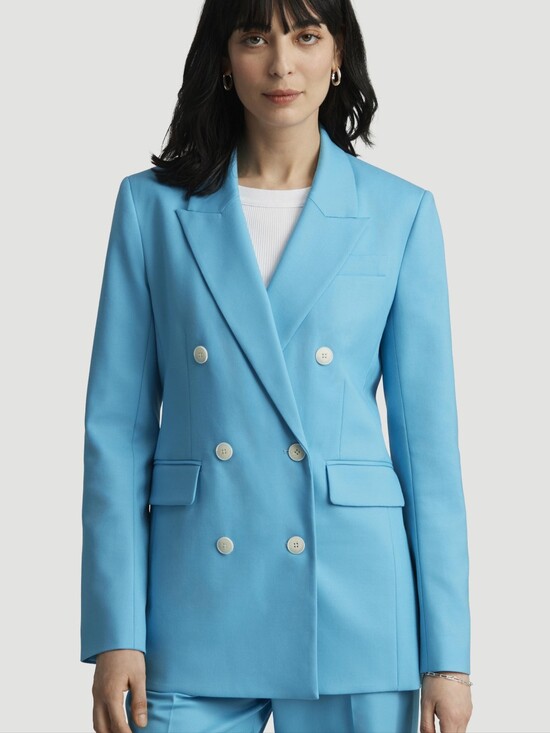Zara Jackets & Blazers - Zara Double-Breasted Bright Turquoise Blazer